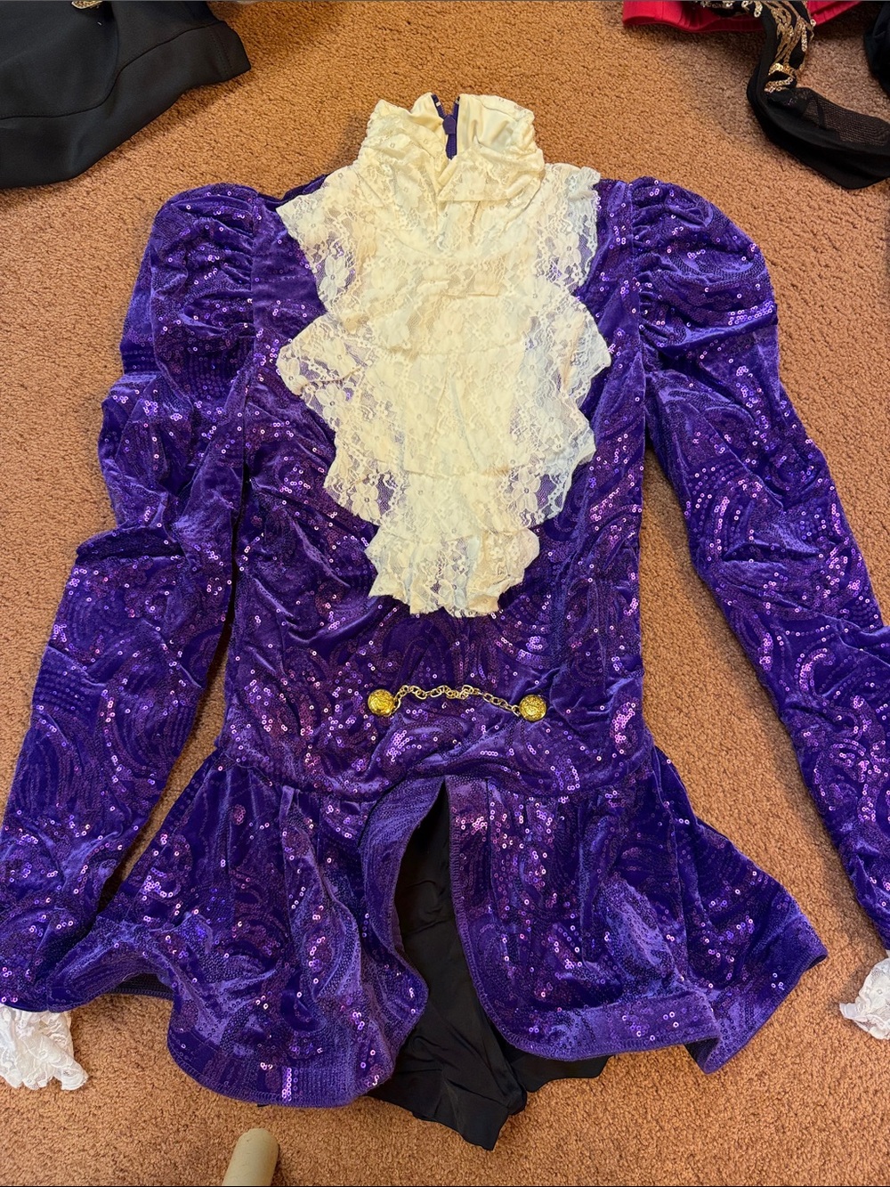 Weissman Purple Sequin Lace-Front Theatrical Costume
